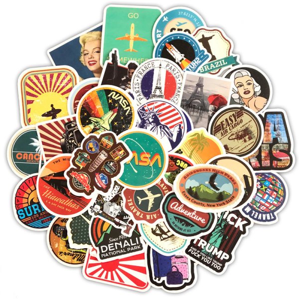 Наклейки на чемодан путешественника