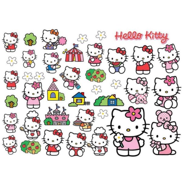 Наклейки для распечатки Хеллоу Китти