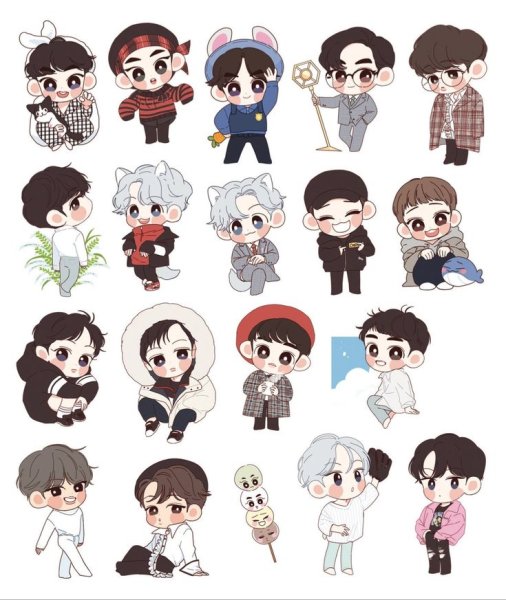 БТС Чиби наклейки