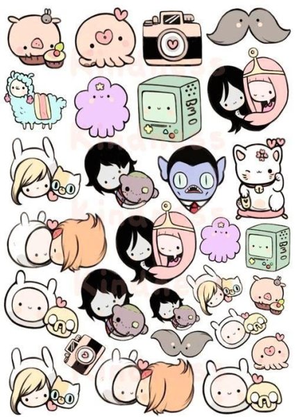 Аниме наклейки для срисовки