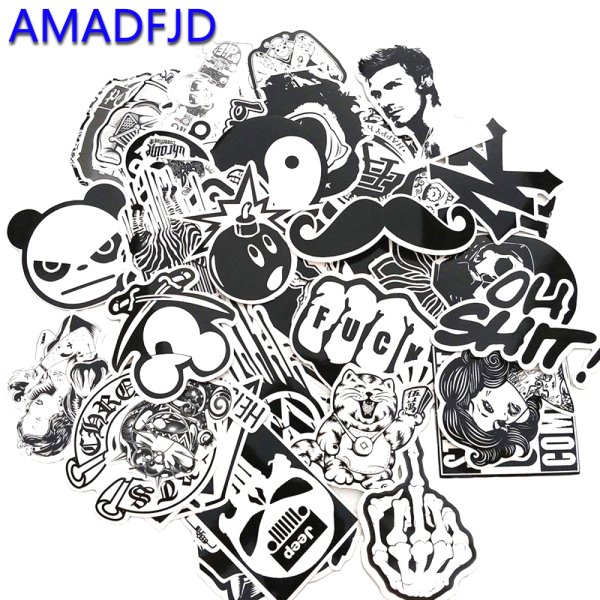 Наклейки черно белые