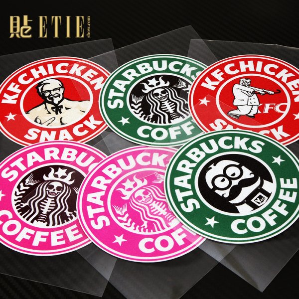 Круглые наклейки с логотипом