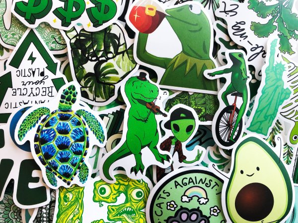 Наклейки зеленые