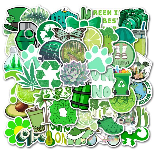Наклейки в зеленом стиле