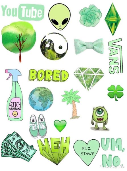 Зелёные недорогие наклейки