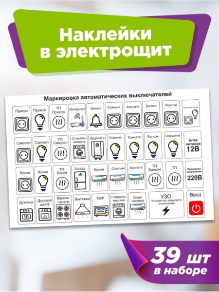 Наклейки для электрощитов l1 l2 l3