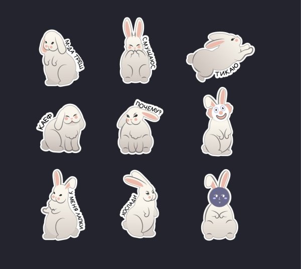 Кролик стикер