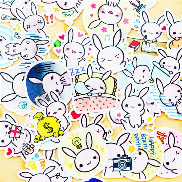 Наклейки кролики милые