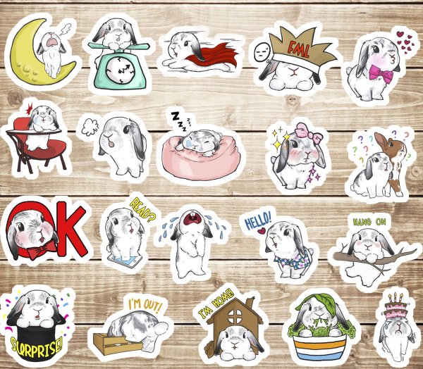 Наклейки для распечатки Зайка