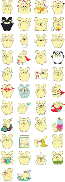 Наклейки с милыми зайчиками