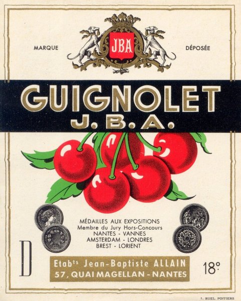 Этикетка черри бренди