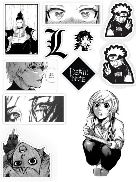 Аниме для распечатки черно белые