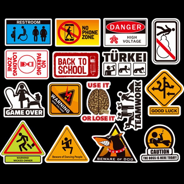 Наклейка знак предупреждения