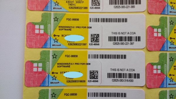 Наклейки Windows 8.1 Pro 64