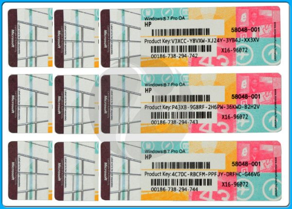 Windows 7 professional x64 наклейка