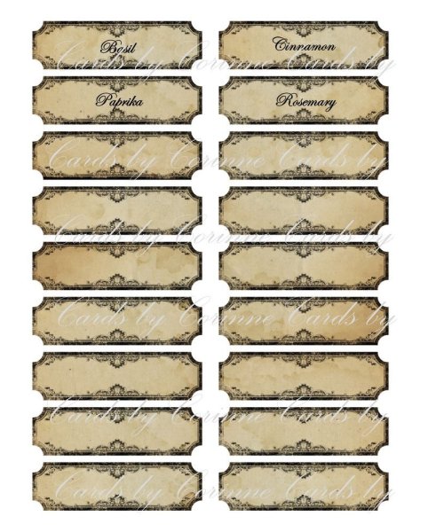 Наклейки на банки со специями