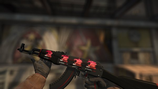 АК 47 красная линия с наклейками IBUYPOWER