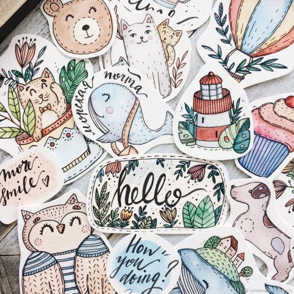 Наклейки для скетчбука