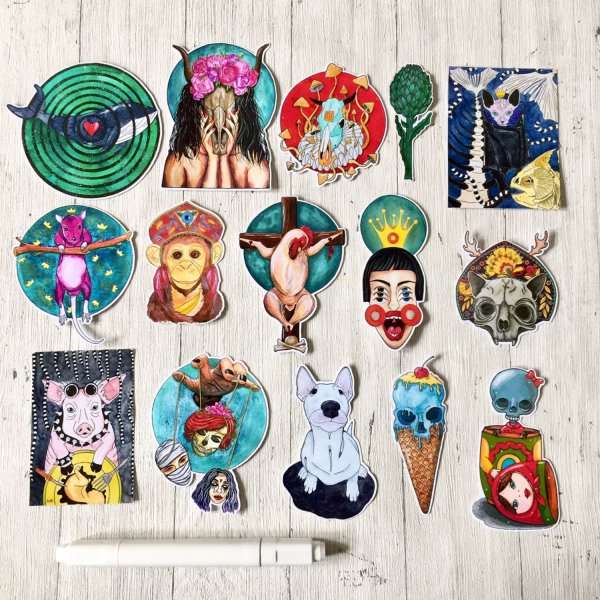 Наклейки для скетчбуков