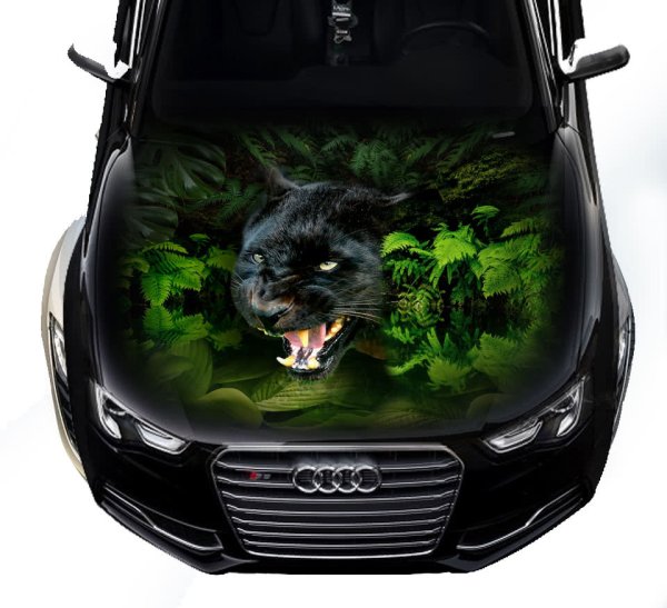 Наклейка волк на капот