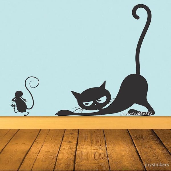 Трафарет коты на стену