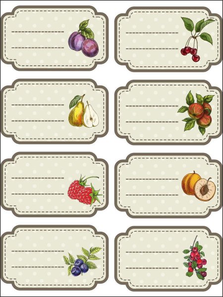 Наклейки для банок с заготовками