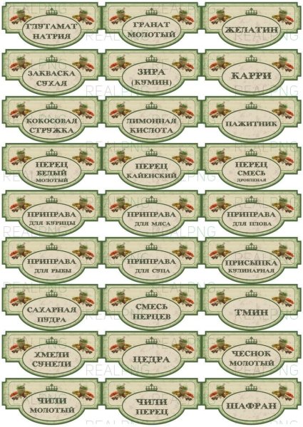 Наклейки на банки для круп