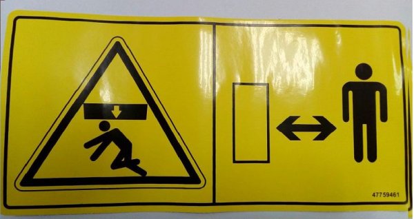 Предупреждающие наклейки на экскаватор