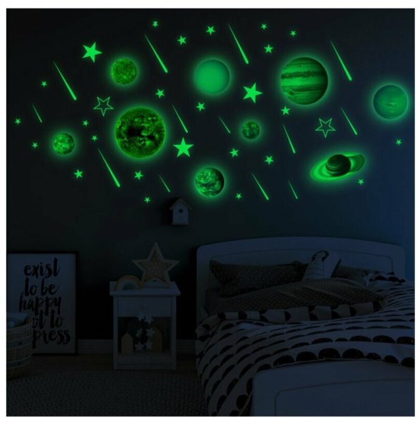 Наклейки флуоресцентные "планеты" Glow in the Dark