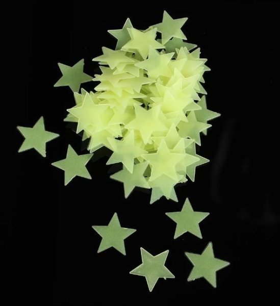 Набор 100 шт. Наклеек "светящиеся звезды»