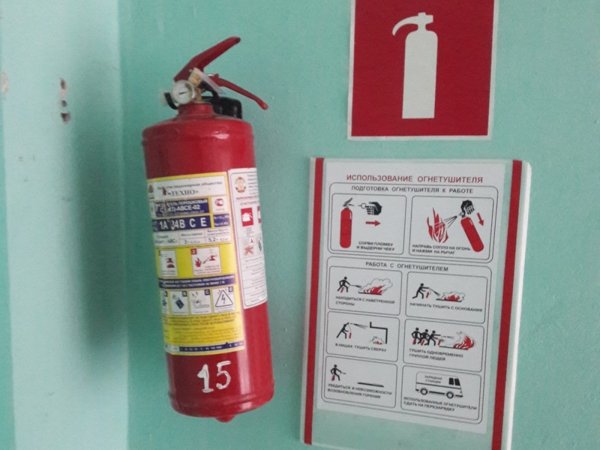Огнетушитель порошковый табличка