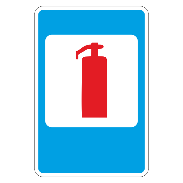 Знак огнетушителя на стене