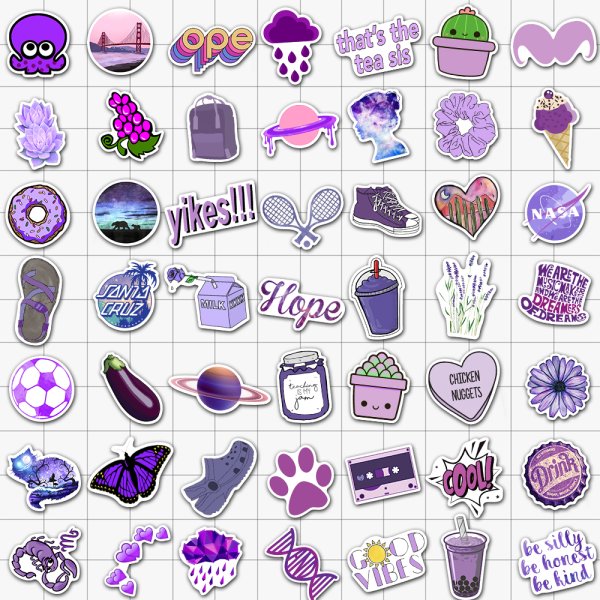 Сиреневые наклейки