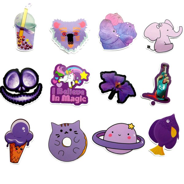 Наклейки фиолетовые распечатать