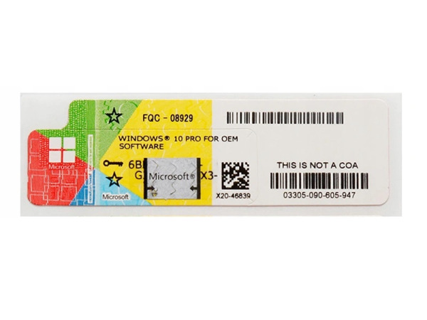 Сертификат подлинности Windows