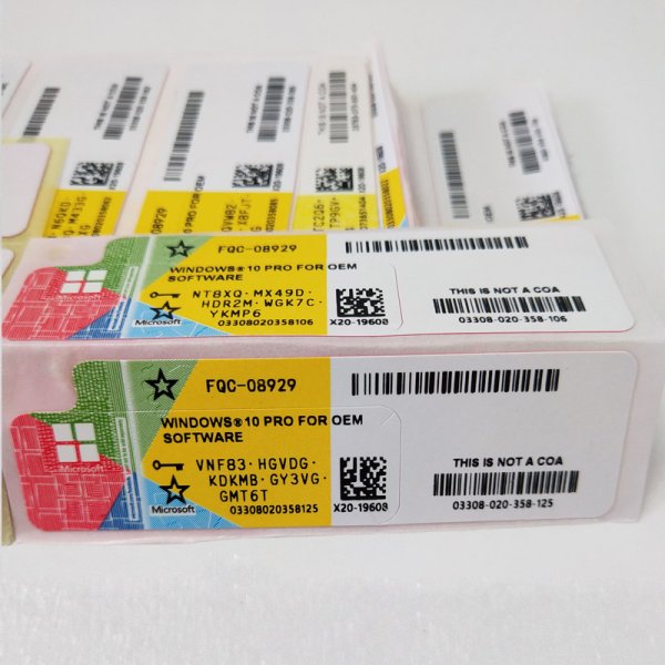 Наклейка с ключом Windows 10 Pro
