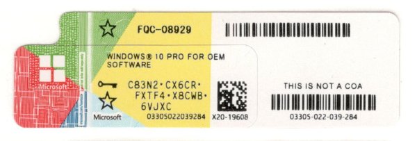 Лицензия Windows 10 Pro OEM