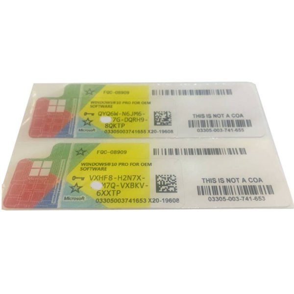 Наклейка лицензии Windows 10 Pro