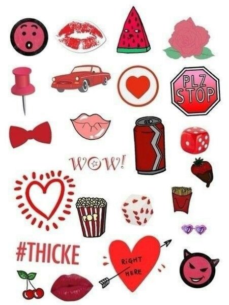 Стикеры красная тема