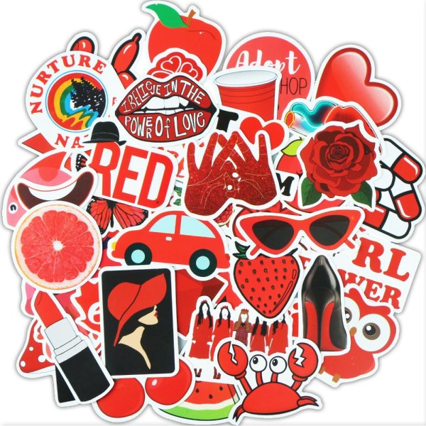 Красный стикер наклейка