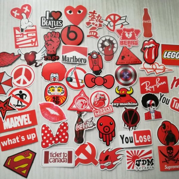 Красные Стикеры для распечатки