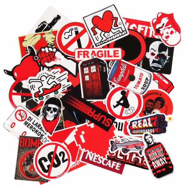 Красные Стикеры для распечатки