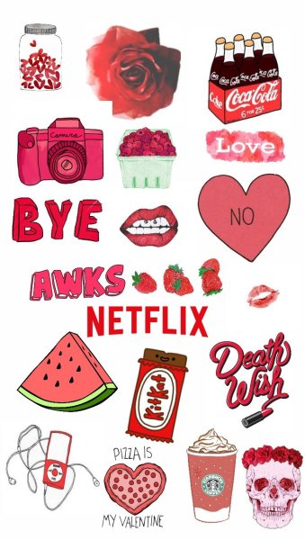 Красные Стикеры для распечатки