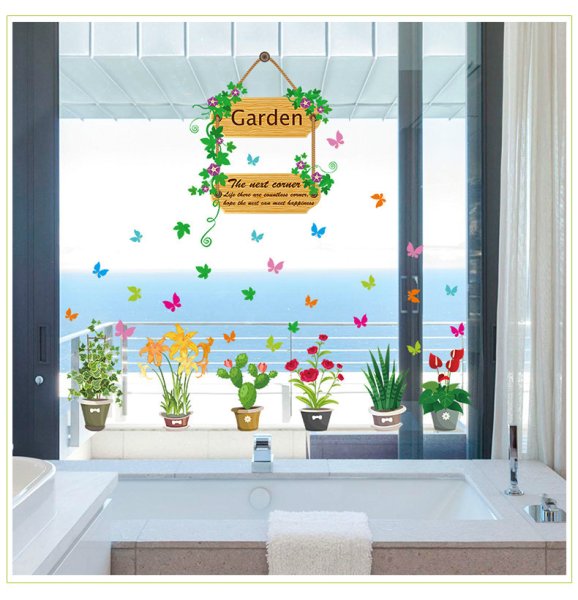 Наклейки на окна цветочного магазина