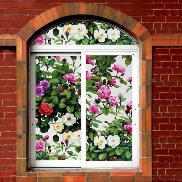 Наклейки на окна цветочного магазина