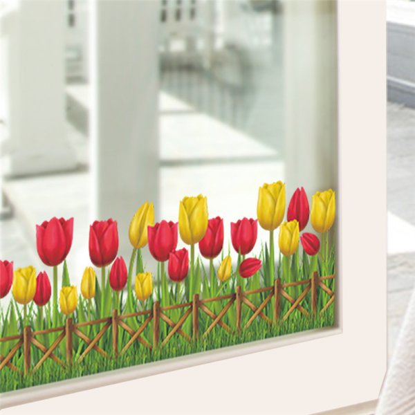 Рекламные наклейки на окна цветочного магазина