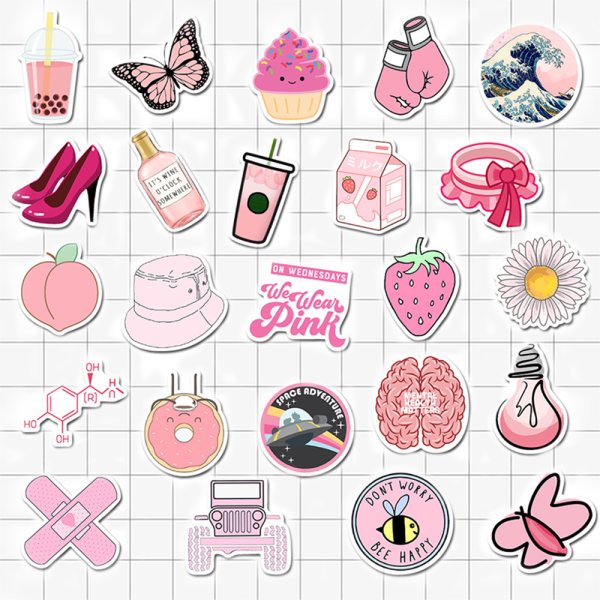 Розовые наклейки маленькие