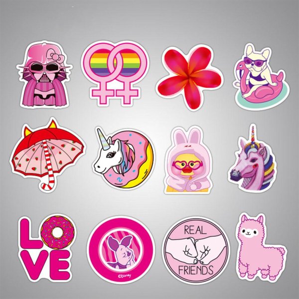 Наклейки в розовом стиле
