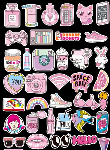 Розовые наклейки маленькие