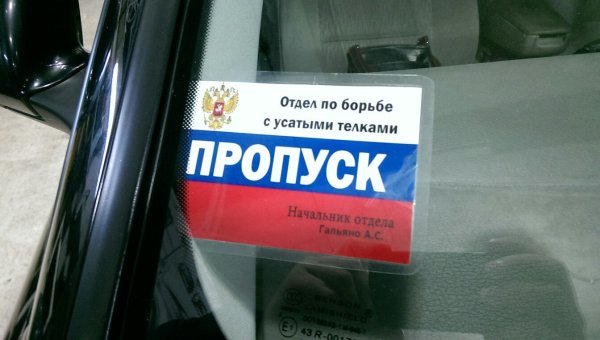 Наклейка отдел по борьбе с усатыми